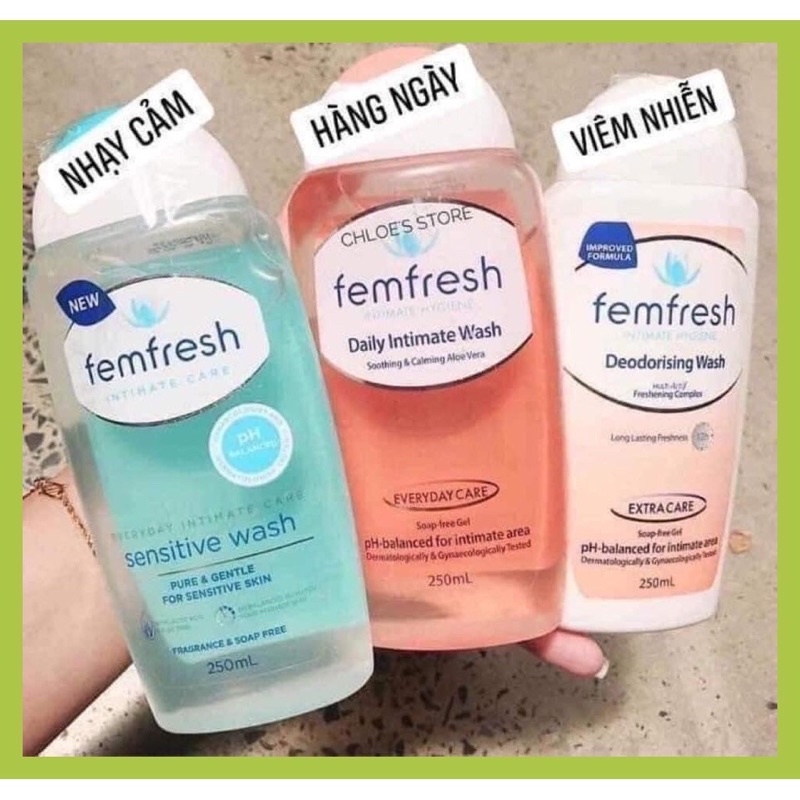 Dung dịch Femfresh Úc 250ml mùi hương dễ chịu, cung cấp độ ẩm dịu nhẹ