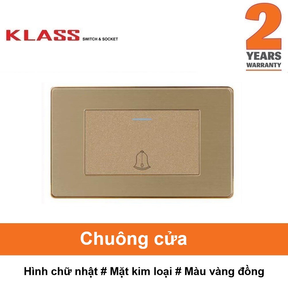 (Công tắc ổ cắm KLASS) Công tắc chuông cửa, hình chữ nhật, màu vàng, KLASS 118KV3 118KV3-001