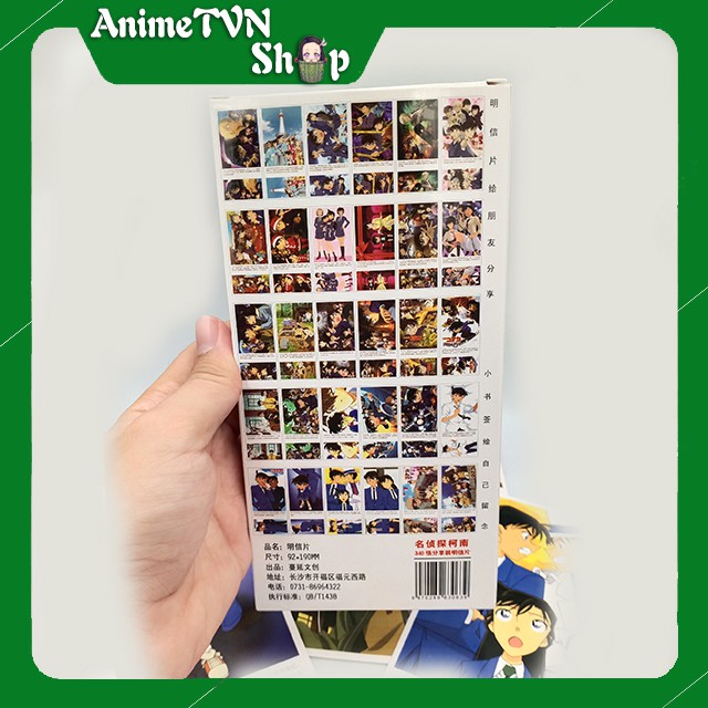 Hộp Postcard Bưu thiếp (Trọn bộ 340 Hình có Sticker) Anime/Manga Thám tử lừng danh Conan