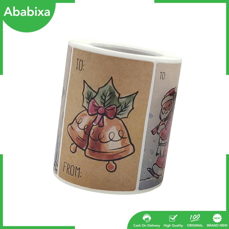 Set 250 Nhãn Dán Giấy Kraft 2x3inch Trang Trí Giáng Sinh DIY