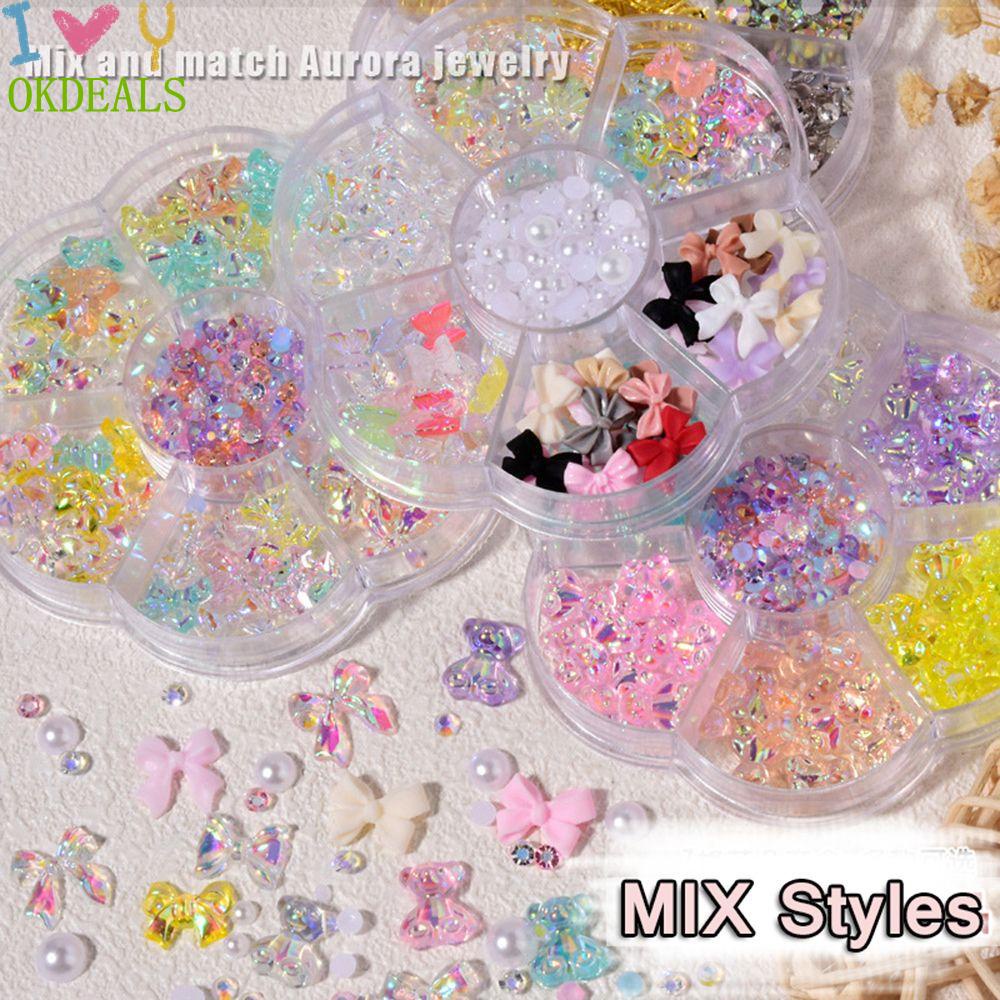 Phụ Kiện Hạt Nhiều Màu Sắc Họa Tiết Kẹo Mút Và Bướm 3D Mini Trang Trí Móng Nghệ Thuật DIY