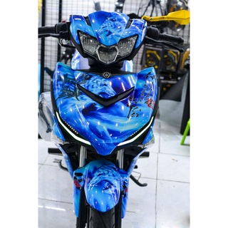 Tem trùm exciter 150 bạch hổ xanh trắng - Độ dán team trùm decal xe máy ex 150 bạch hổ xanh trắng - Team trùm decal xe m