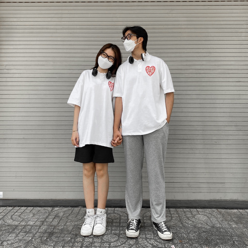 ÁO THUN FF FORM RỘNG POLO BE GENTLE WITH YOUR HEART TEE, VẢI THUN 2 CHIỀU COTTON 250GSM
