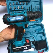 Bộ khoan sạc PIN Makita Fullbox LỚN, [FULL BOX 2 PIN + Bộ phụ kiện 25 chi tiết] Máy khoan Makita 24V 3 chức năng