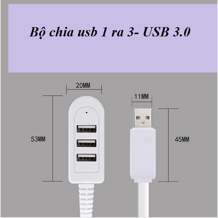 Bộ chia USB 1 ra 3 cổng USB 2.0 - USB 1 ra 3