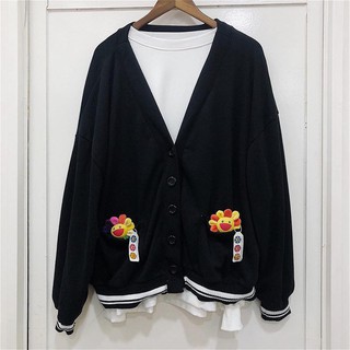 Áo Cardigan đen sọc trắng
