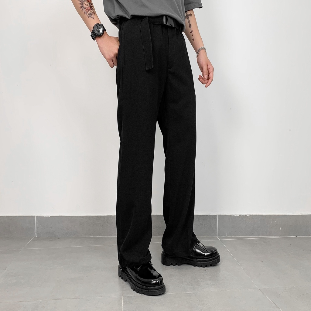 Quần ống rộng nam nữ khóa bấm City Cycle - Quần vải trơn cao cấp Unisex ống suông Local Brand