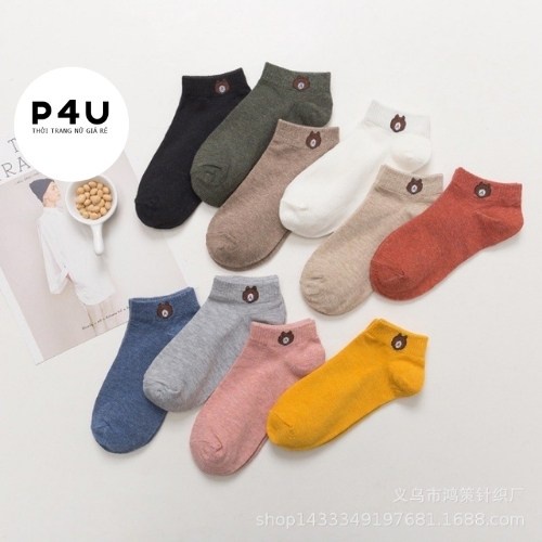 Tất gấu thun cotton đủ màu (1 Đôi đóng túi Zip xịn sò)