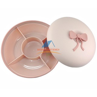 Hộp mứt tết nhựa nơ tròn 6257