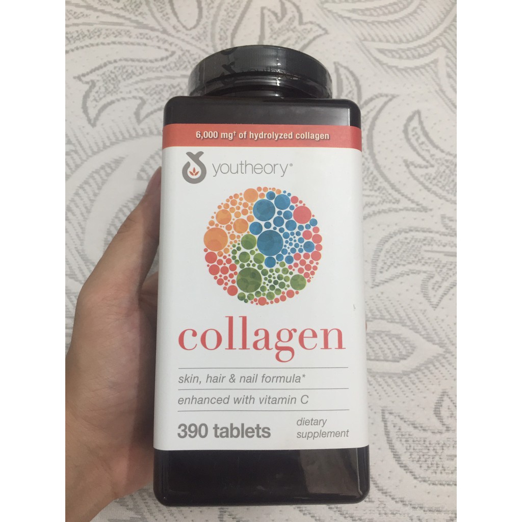 Viên Uống Youtheory Collagen 290 390 Viên collagen Type 1,2&3 - Mẫu mới