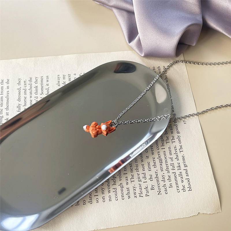 Dây chuyền nữ mặt dây chuyền động vật ba chiều Nhật Bản và Hàn Quốc, cặp đôi, bạn gái vòng cổ cô gái tuổi teen