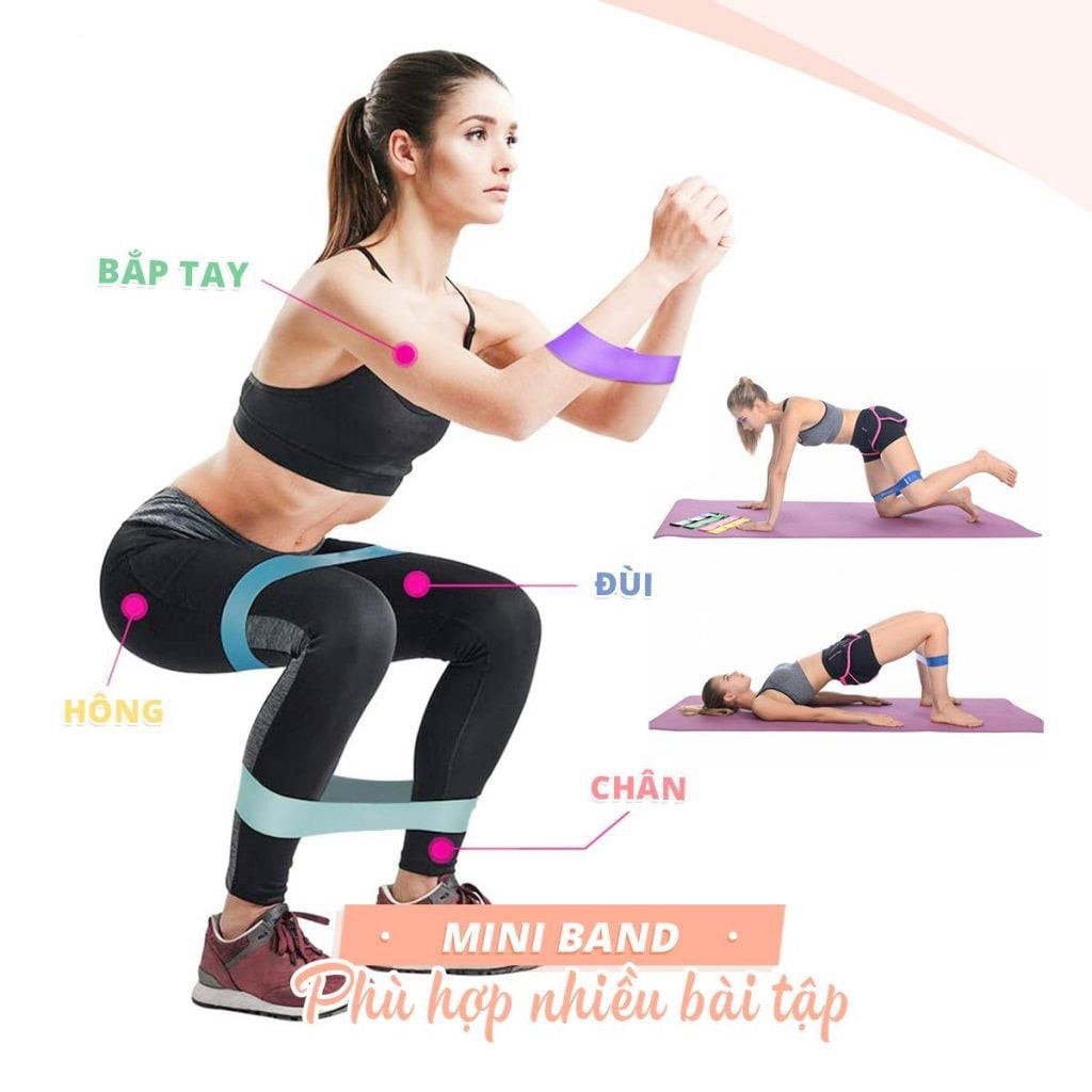 Bộ 3 dây kháng lực Mini Band cao su cao cấp- Yoga An Viên