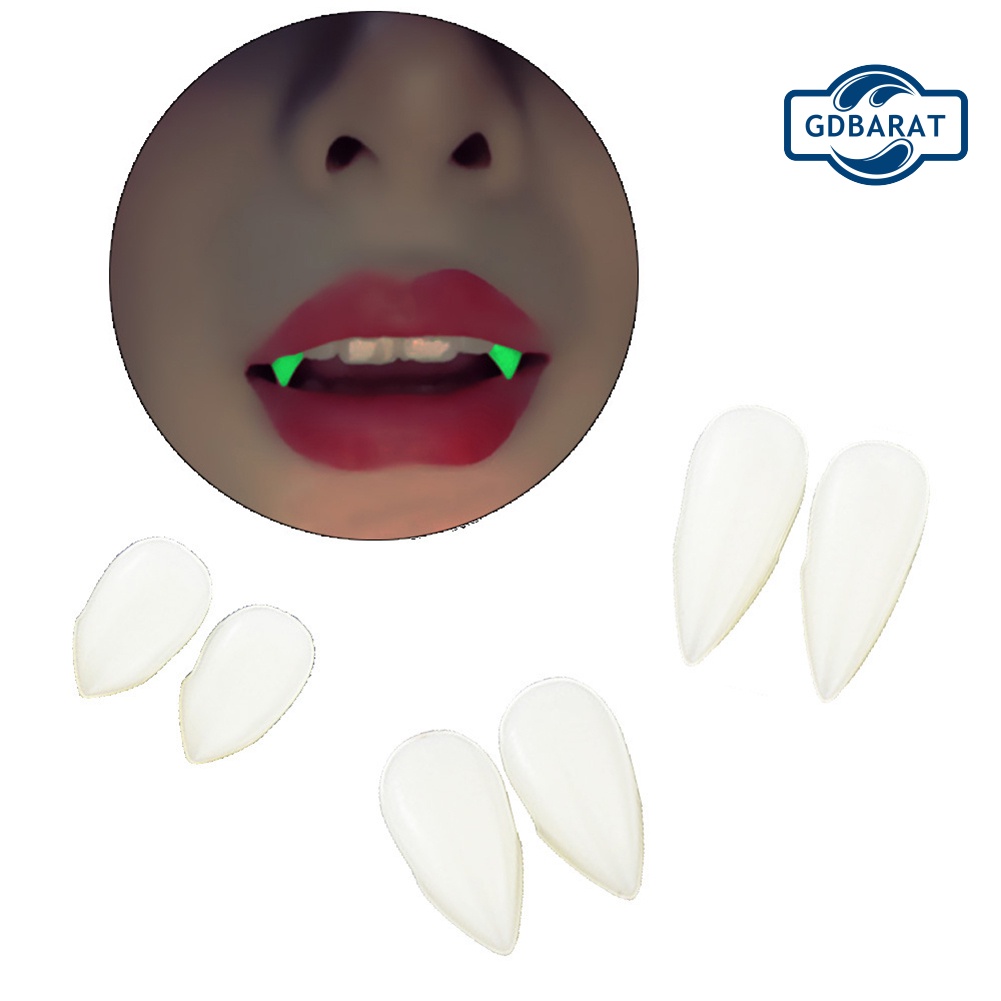 Set 2 Răng Nanh Giả Dạ Quang Hóa Trang Ma Cà Rồng