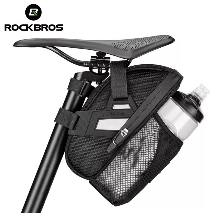 ROCKBROS Túi Yên, Túi cọc Yên xe đạp có thế gắn bình nước, chất liệu vải cứng chống thấm, vân cabon.