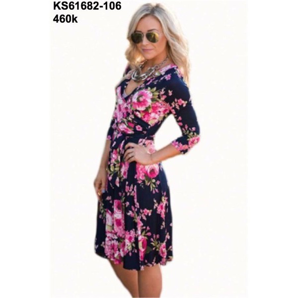 ĐẦM SUÔNG BIG SIZE 55- 110KG ĐẮP CHÉO THẮT NƠ EO (KS61682-106)