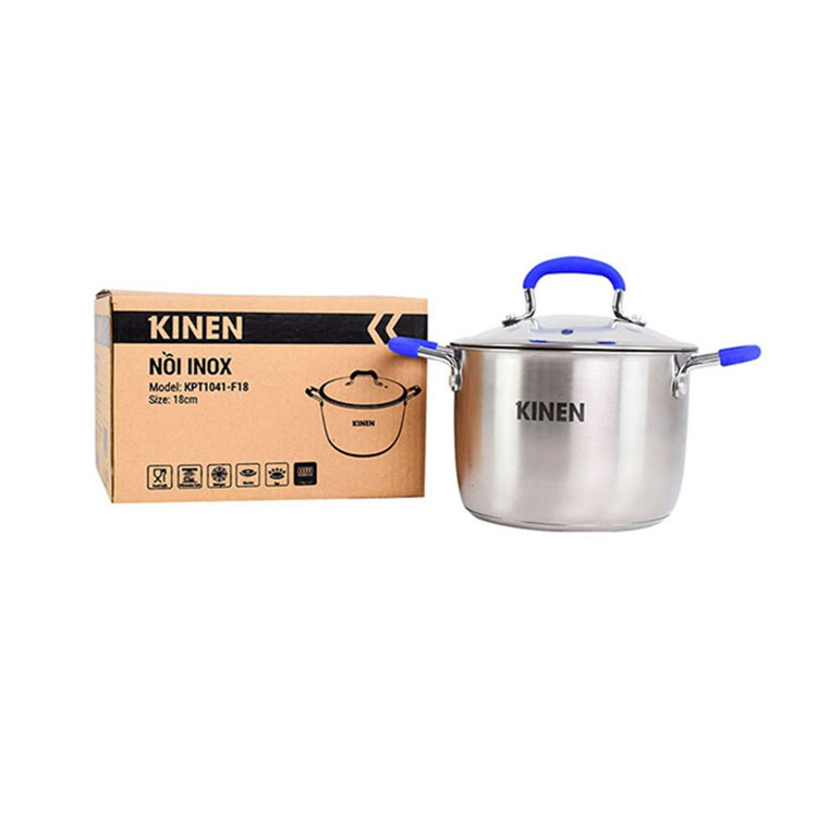 Nồi inox Kinen KPT1041 - F18/ KPT1042 - F22 - Sử dụng trên mọi loại bếp