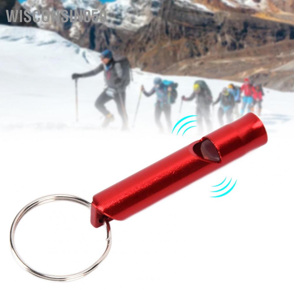 Wisconsin059 Red Emergency Survival Whistles Aluminium Alloy Rescue Whistle for Outdoor Camping Hiking