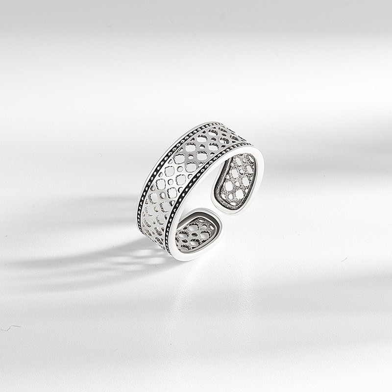 Nhẫn Hở Mạ Bạc Phong Cách Cổ Điển Thời Trang Sáng Tạo Có Thể Điều Chỉnh