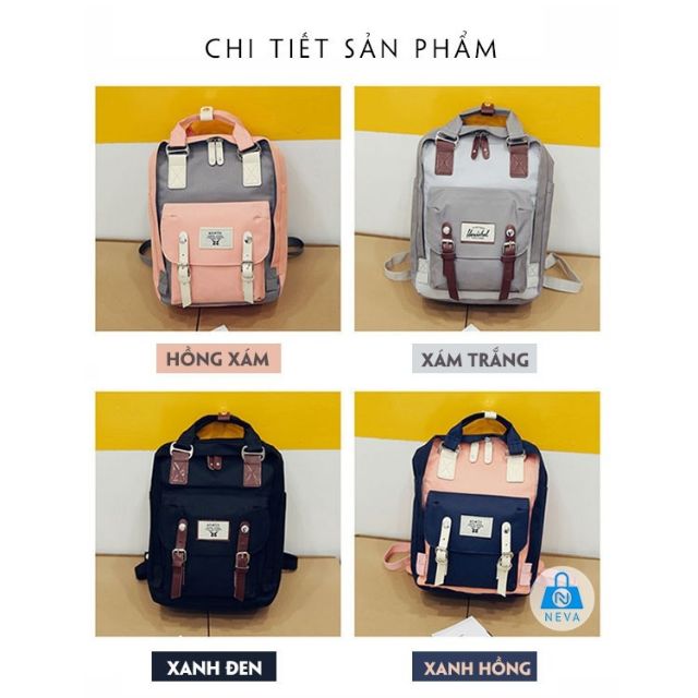 Balo nam nữ thể thao năng động loại vuông 2 quai canvas thời trang  - balo theloan TL0063