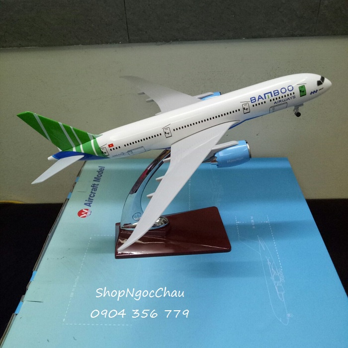 Mô hình máy bay tĩnh B787 Bamboo Airway 28cm