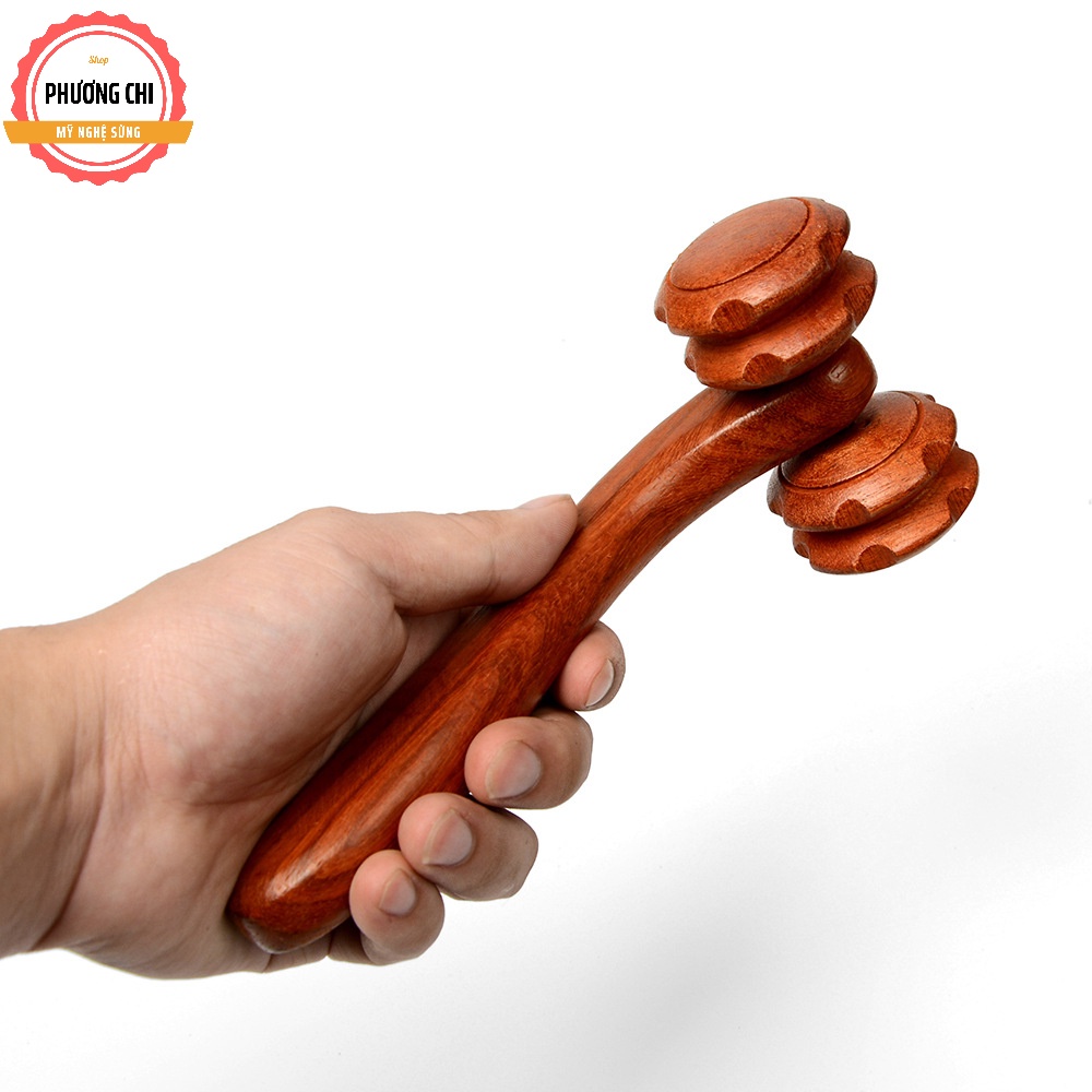 Cây lăn massage toàn thân 4 bánh gai đa năng làm từ gỗ thơm tự nhiên, Cây lăn mát xa | Mỹ nghệ phương chi