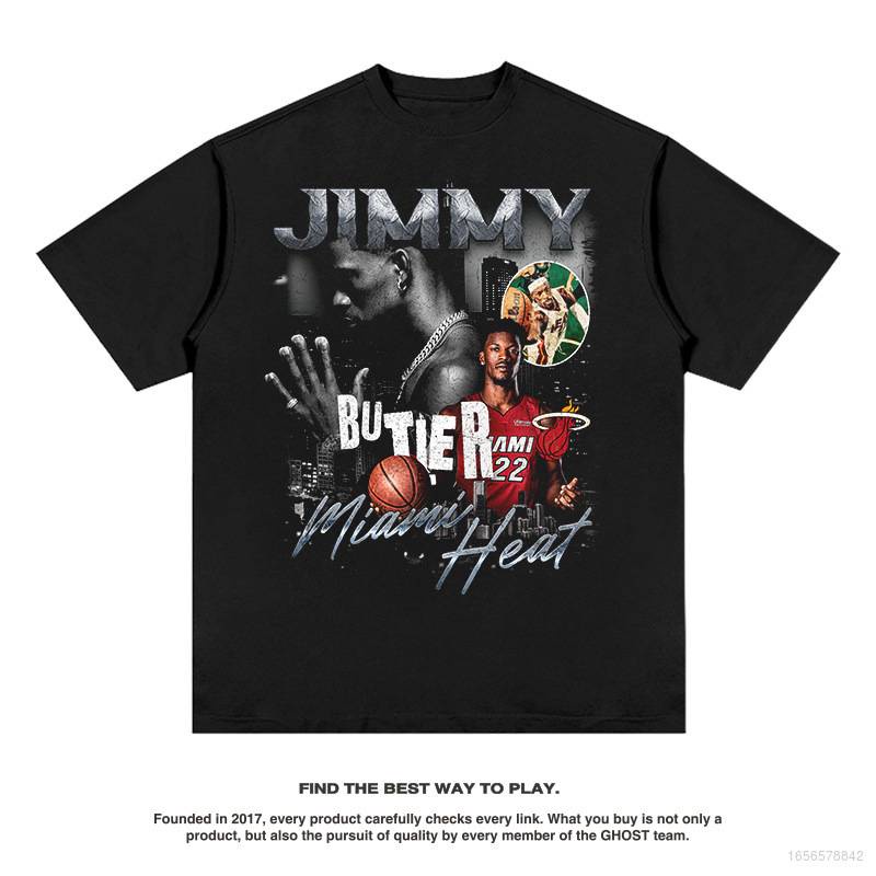 O-o Áo Thun Thể Thao Tay Ngắn Cổ Tròn In Hình Cầu Thủ NBA Jimmy Butler Size Lớn Cổ Điển Dành Cho Luyện Tập