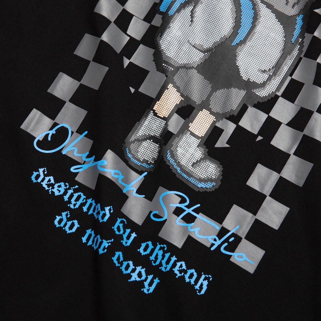 Áo thun tay lỡ OHYEAH phông Unisex nam nữ Premium Cotton oversize form rộng CERY STUDENT - Đen