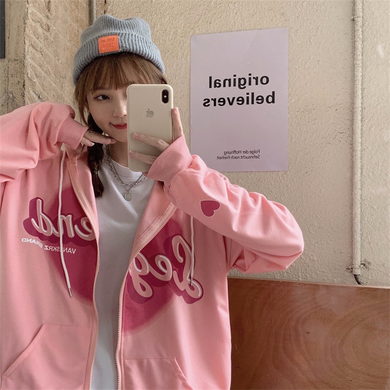 SUXI Áo Khoác Hoodie In Chữ Thời Trang Nữ Tính