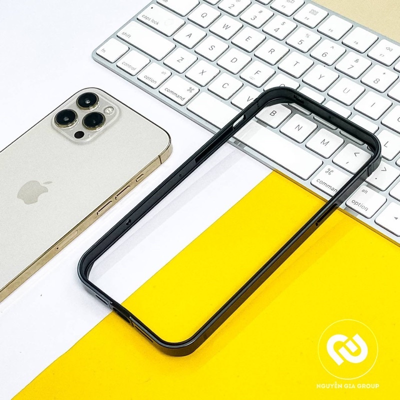 Bumper viền trơn màu đen Lofter cao cấp (tặng cường lực hãng) cho iP 13 Pro Max/13 Pro/ iP 13: