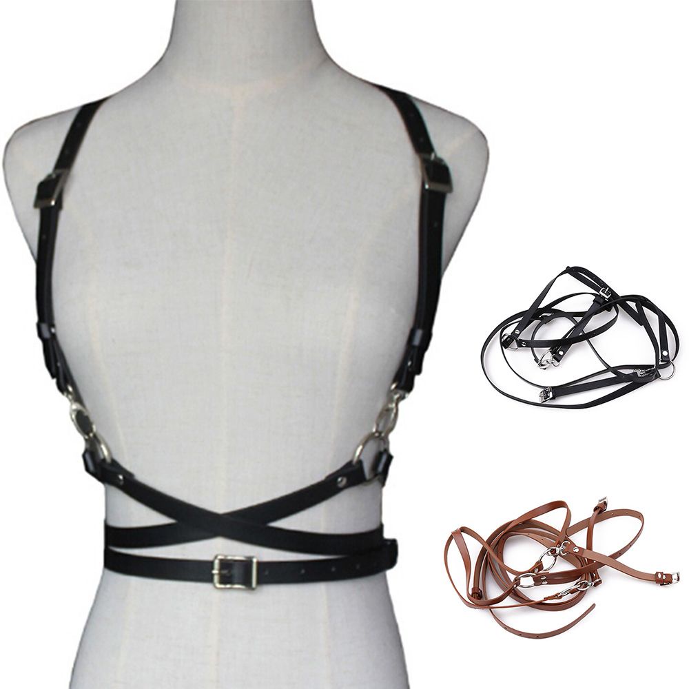 Okdeals Đai Đeo Thắt Lưng Bằng Da Giả Có Thể Điều Chỉnh Phong Cách Punk/Nhiều Màu Sắc Cho Nữ