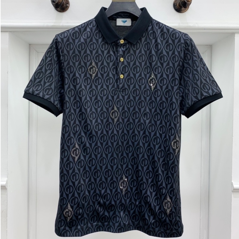 Áo polo Gucci logo full đính đá