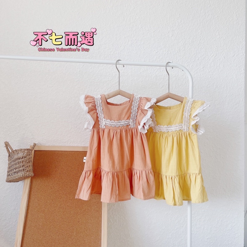 Váy bé gái, đầm bé gái vải thô mát hàng thiết kế size 80-140