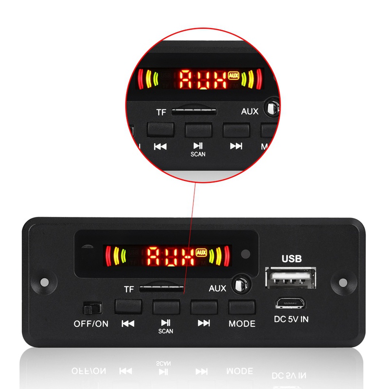 Bảng Mạch Giải Mã 2X3W 12V Bluetooth 5.0 30W FM TF USB AUX Chuyên Dụng
