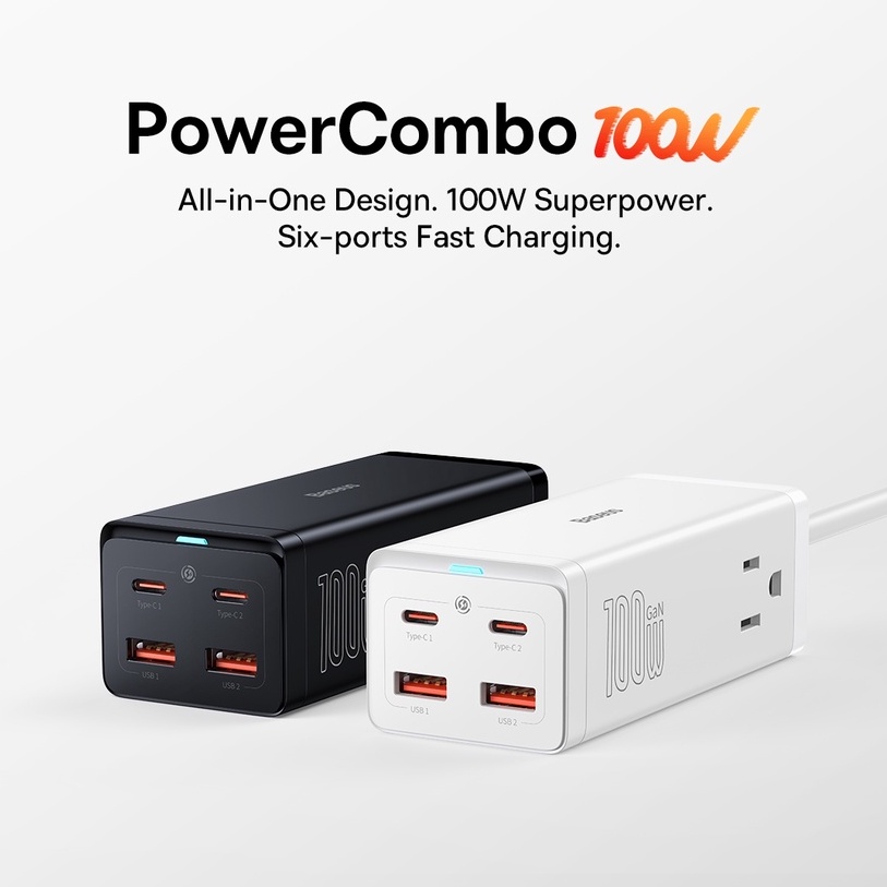 Sạc nhanh đa năng 65W - 100W Baseus GaN3 Pro Desktop Powerstrip