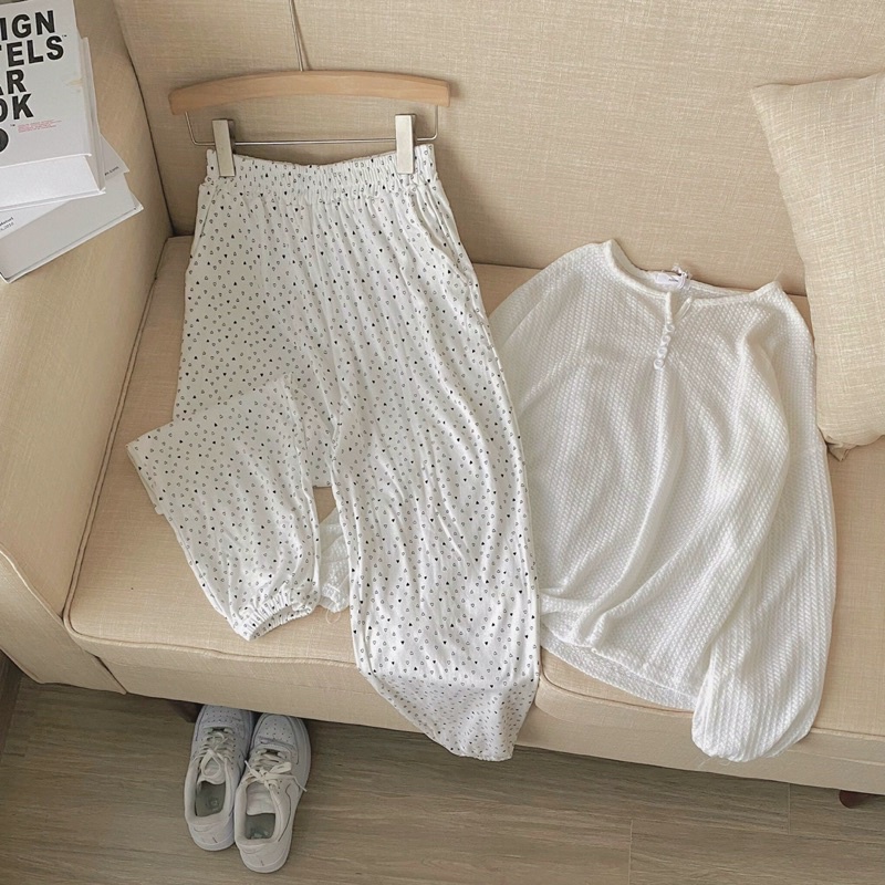 [ Ảnh thật ] Quần ngủ in hình hoạt hình cute chất cotton