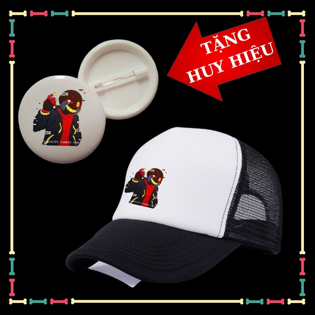Mũ error Sans Undertale trẻ em, Mũ lưỡi trai biệt đội gangster, huy hiệu error sans bé trai, bé gái
