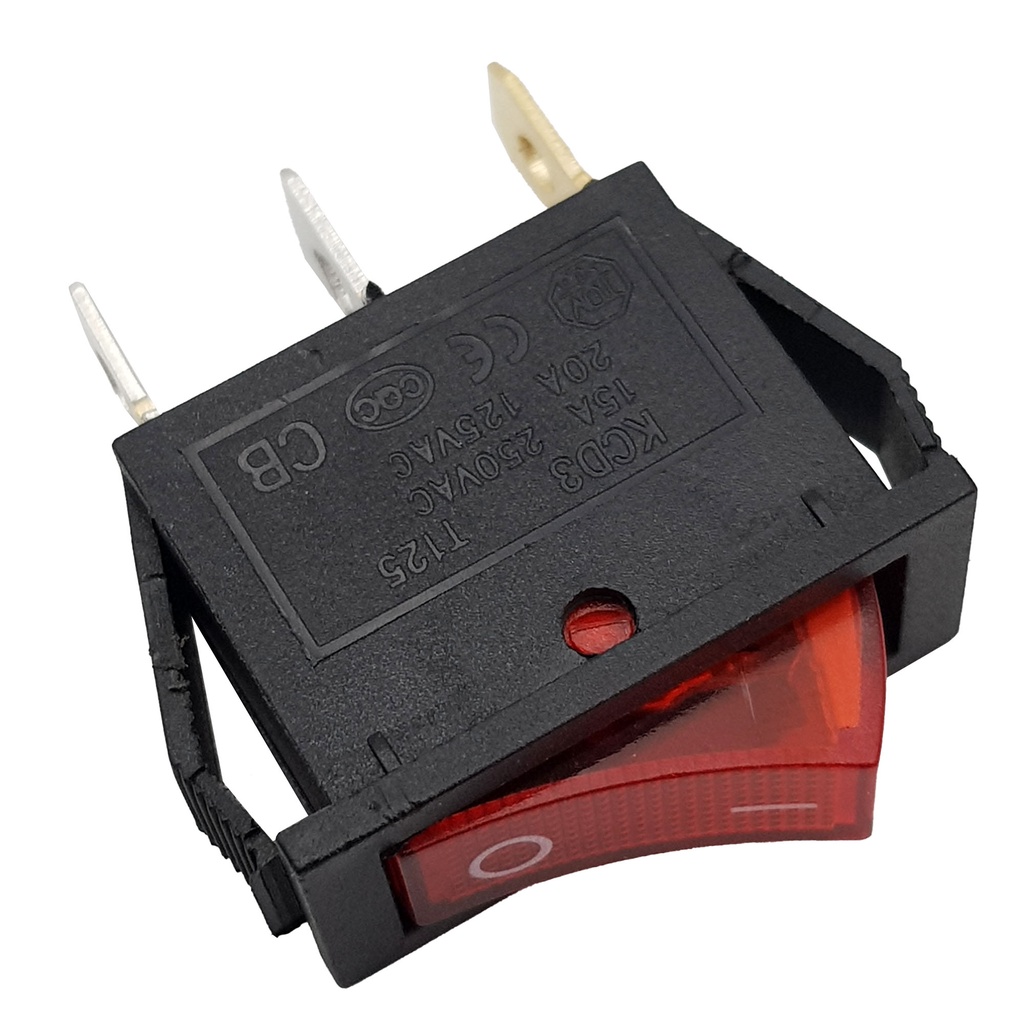 Công tắc bập bênh có đèn KCD3-101N (đỏ, xanh lá)
