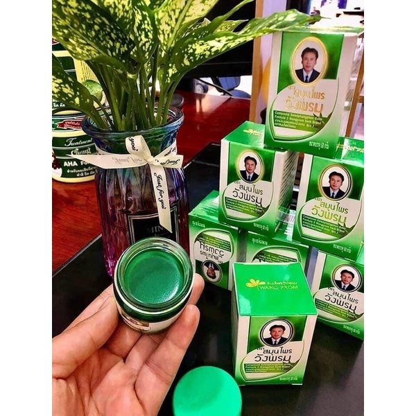 Dầu cù là xanh, dầu xoa bóp WANG PROM giảm nhanh đau nhức Green balm hũ to 50g, dầu cù là thái lan