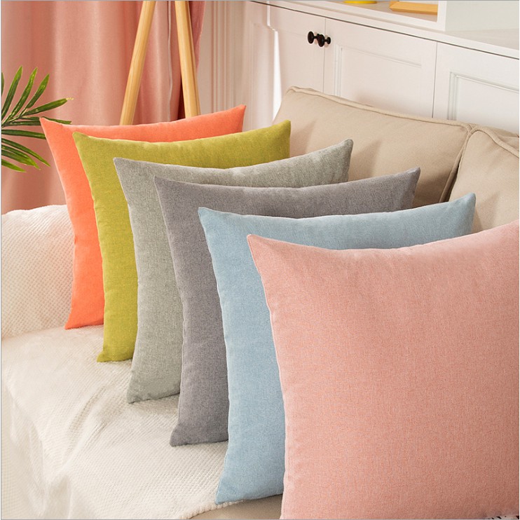 Vỏ Bọc Gối Vuông, Gối tựa lưng màu trơn thoáng khí hiện đại trang trí sofa