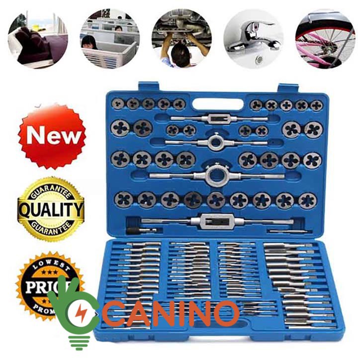Bộ taro 110PCS tạo rãnh cao cấp Tạo ren trong hoặc ren ngoài  sử dụng trong cớ khí lắp ráp đường ống