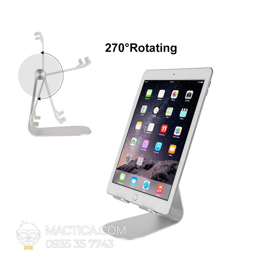 Giá Đỡ Nhôm Cho Điện Thoại/Máy Tính Bảng Flexible Loại Lớn Xoay 210 Độ - Hàng Cao Cấp