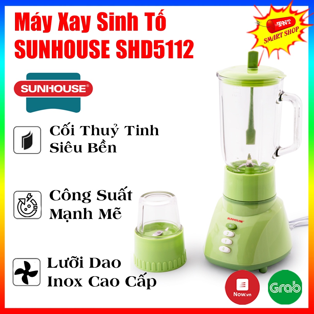 Máy Xay Sinh Tố SUNHOUSE SHD5112 - Máy Xay Sinh Tố Đa Năng Cối Xay Dung Tích 1 Lít