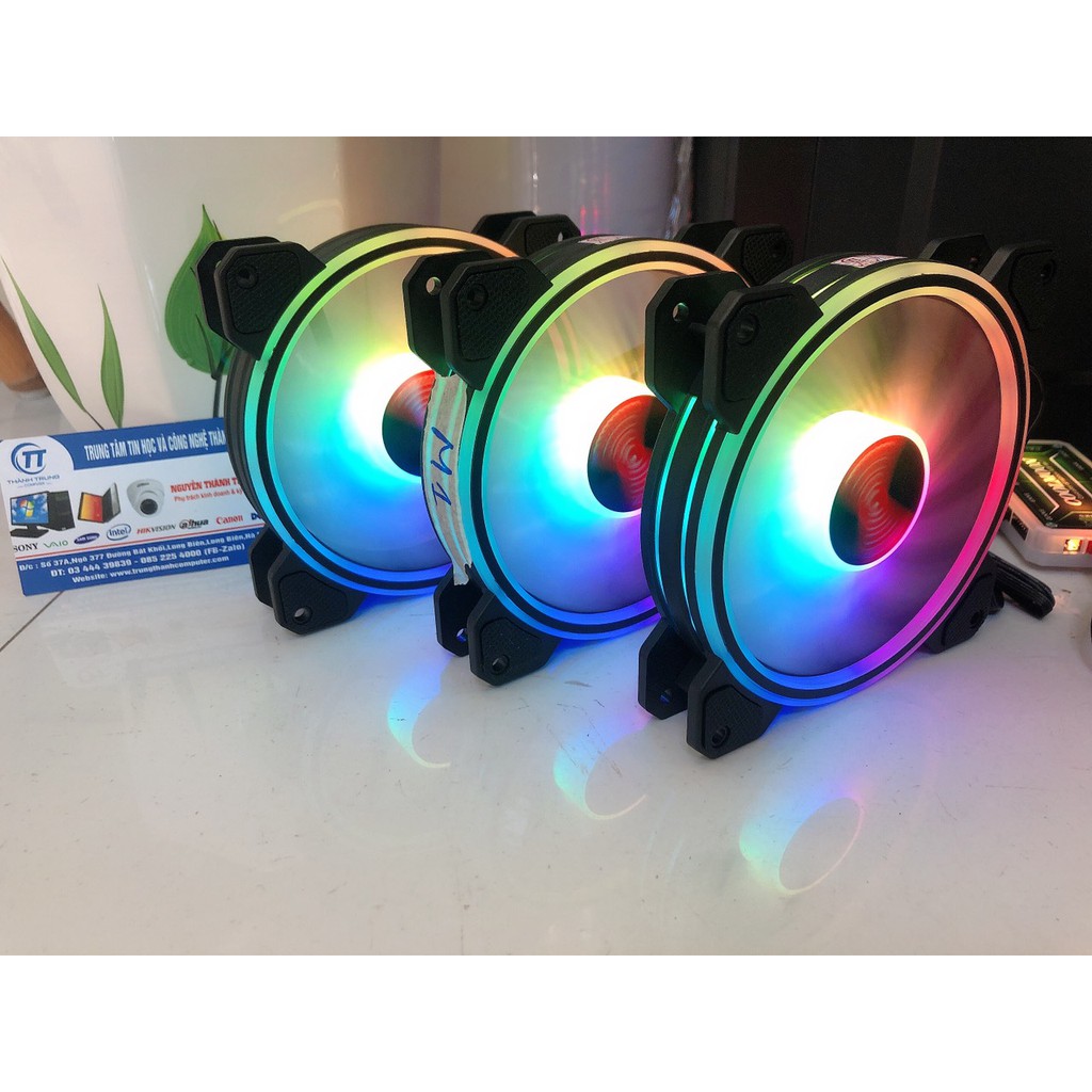 Quạt Tản Nhiệt, Fan Led M1 RGB Coolmoon - Đồng Bộ Hub Coolmoon (Dùng qua Hub chuyển đổi nguồn)