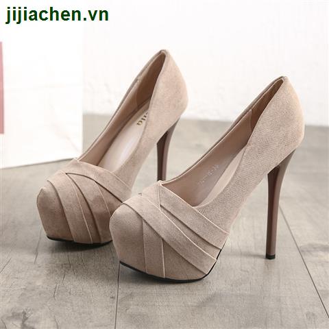 Giày cao gót chống nước hở ngón phong cách Hàn Quốc 12cm