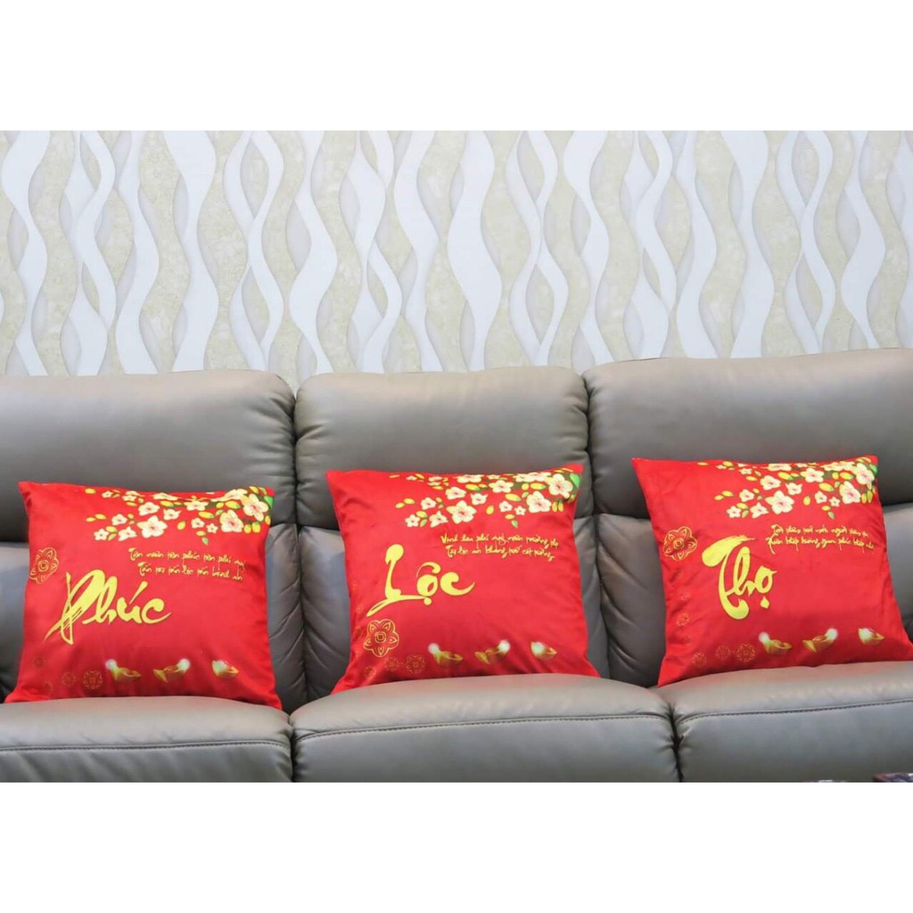 Set 3 Vỏ gối sofa Phúc Lộc Thọ