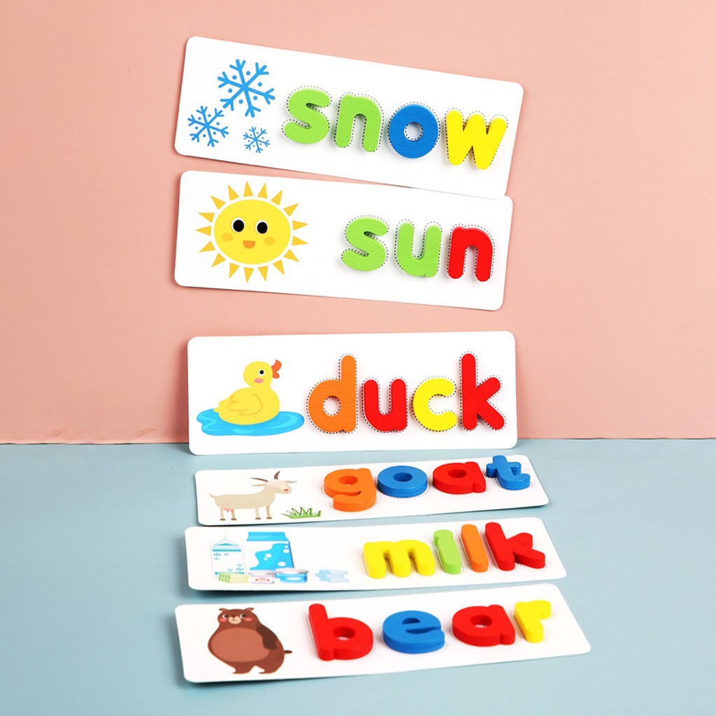 Bộ Ghép Chữ Bằng Gỗ Spelling Game KB216078 Bảng Chữ Cái Tiếng Anh Nitkids Có Thẻ Hình Học Từ Vựng Cho Bé