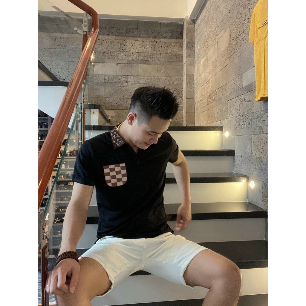 Áo thun nam POLO tay ngắn cổ bẻ mẫu mới nhất có túi phối LV vải đẹp co dãn tốt cao cấp  QUANG LUXURY