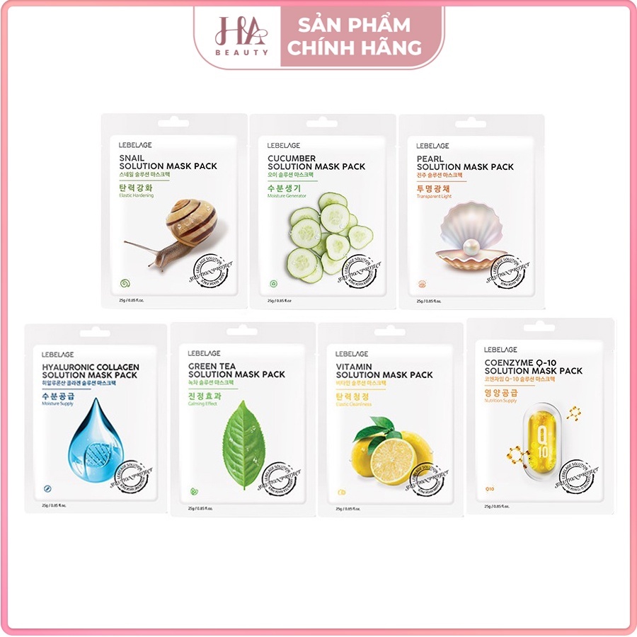 Mặt nạ dưỡng da Lebelage Solution Mask Pack cung cấp dưỡng chất, phục hồi da 25g - HA Beauty
