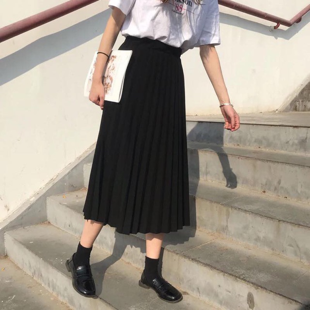 Chân váy xếp ly dáng dài hàng QC cao cấp 4 màu cực đẹp | BigBuy360 - bigbuy360.vn