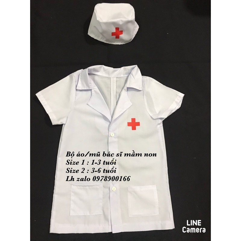 combo bộ tạp dề và bộ bác sĩ cho bé